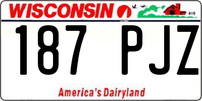 WI license plate 187PJZ
