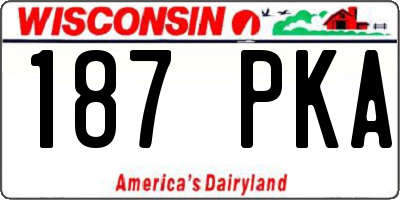 WI license plate 187PKA