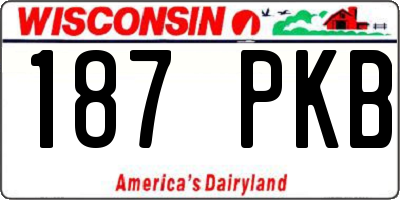WI license plate 187PKB