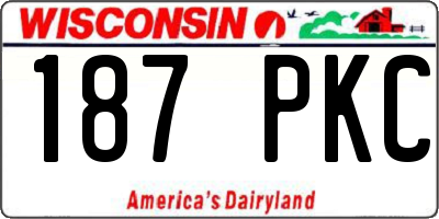 WI license plate 187PKC