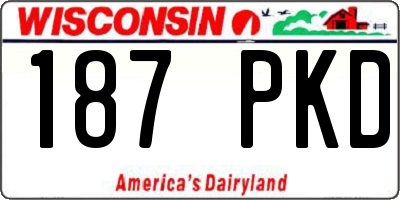 WI license plate 187PKD