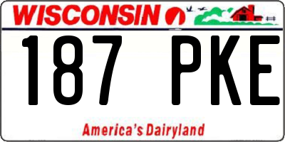 WI license plate 187PKE