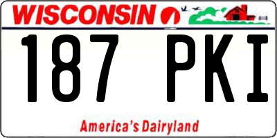 WI license plate 187PKI