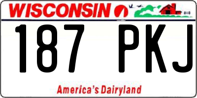 WI license plate 187PKJ