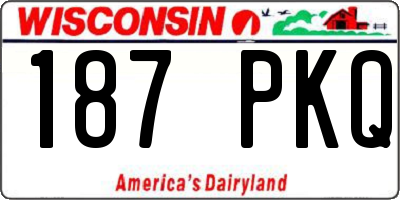 WI license plate 187PKQ