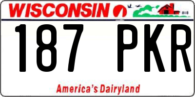 WI license plate 187PKR