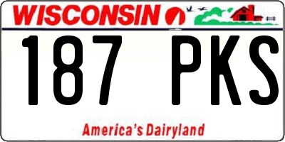 WI license plate 187PKS
