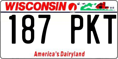 WI license plate 187PKT