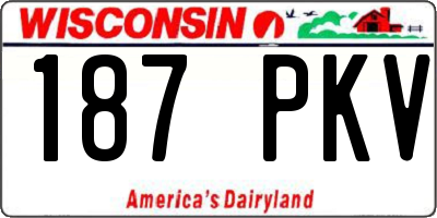 WI license plate 187PKV