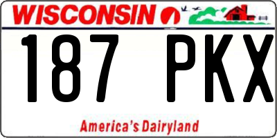 WI license plate 187PKX