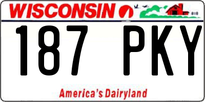 WI license plate 187PKY