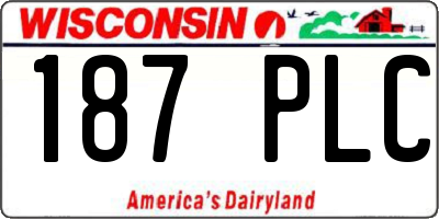 WI license plate 187PLC
