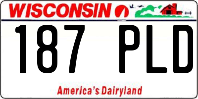 WI license plate 187PLD