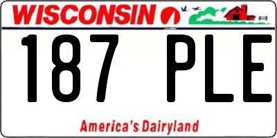 WI license plate 187PLE