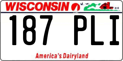 WI license plate 187PLI
