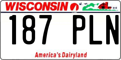 WI license plate 187PLN