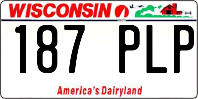 WI license plate 187PLP