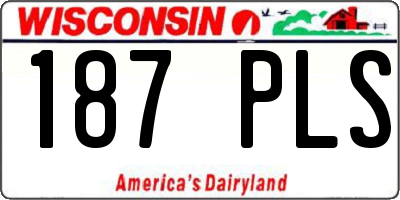 WI license plate 187PLS