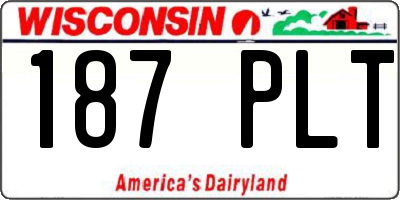 WI license plate 187PLT