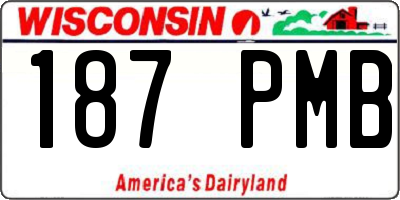 WI license plate 187PMB