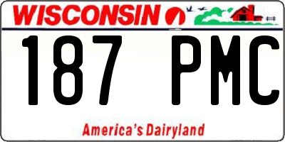 WI license plate 187PMC