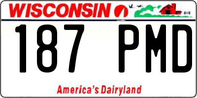 WI license plate 187PMD