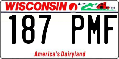 WI license plate 187PMF