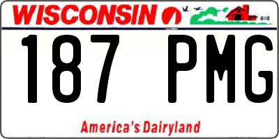 WI license plate 187PMG