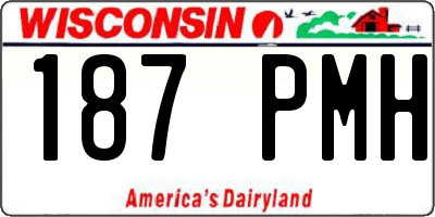 WI license plate 187PMH