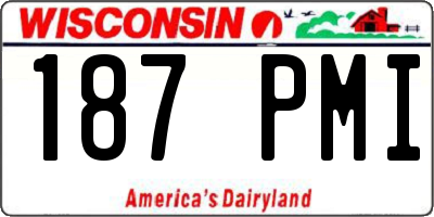 WI license plate 187PMI