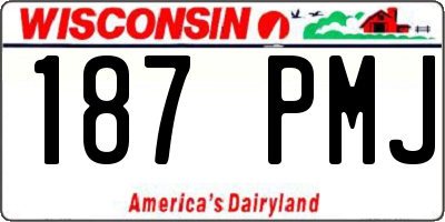 WI license plate 187PMJ