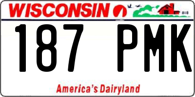 WI license plate 187PMK