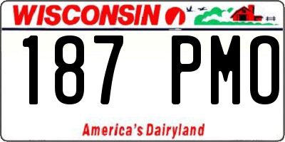 WI license plate 187PMO