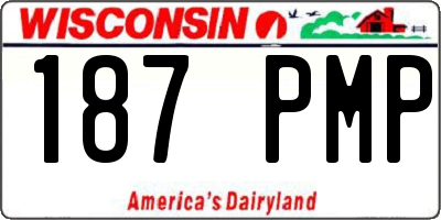 WI license plate 187PMP