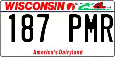 WI license plate 187PMR