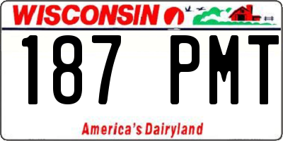 WI license plate 187PMT