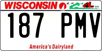 WI license plate 187PMV