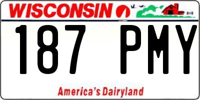 WI license plate 187PMY