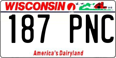WI license plate 187PNC