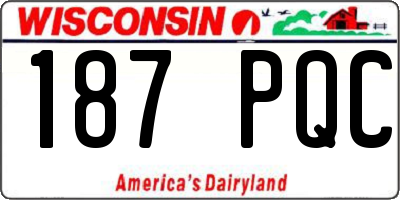 WI license plate 187PQC