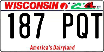 WI license plate 187PQT
