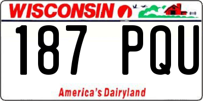 WI license plate 187PQU