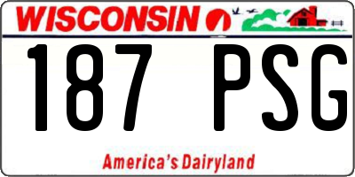 WI license plate 187PSG