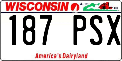 WI license plate 187PSX