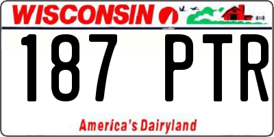 WI license plate 187PTR
