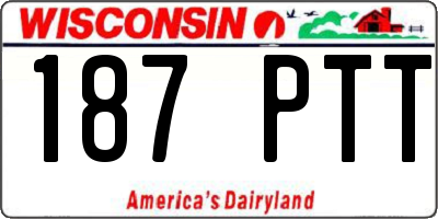 WI license plate 187PTT