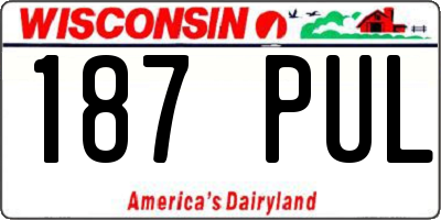 WI license plate 187PUL