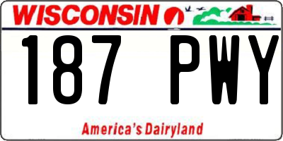 WI license plate 187PWY