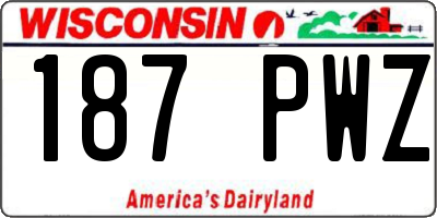 WI license plate 187PWZ