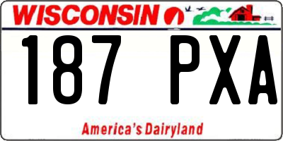 WI license plate 187PXA